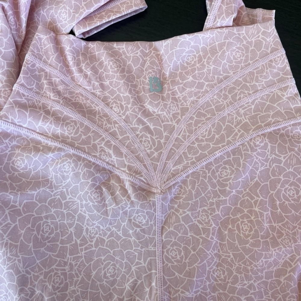 BuffBunny Light Pink Floral Seamless Shapewear Bodysuit